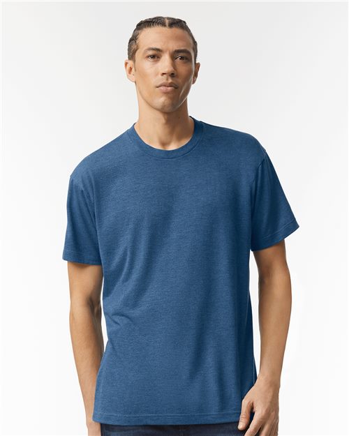 American Apparel Unisex Triblend Track Tee - American Apparel TR401 Athletic Blue XS