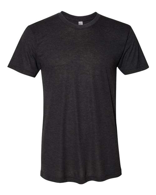 American Apparel Unisex Triblend Track Tee - American Apparel TR401 Tri - Black XS