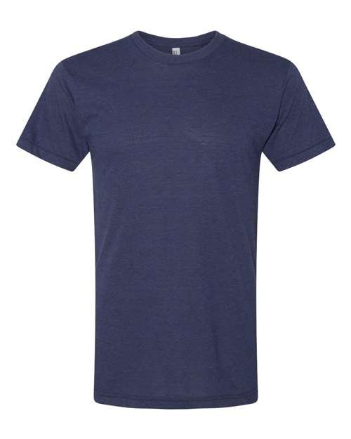 American Apparel Unisex Triblend Track Tee - American Apparel TR401 Tri - Indigo XS