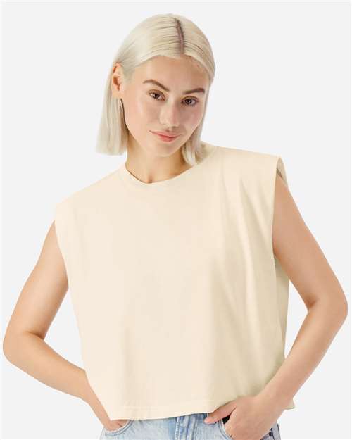 American Apparel Women's Garment - Dyed Heavyweight Muscle Tee - American Apparel 307GD Faded Cream S
