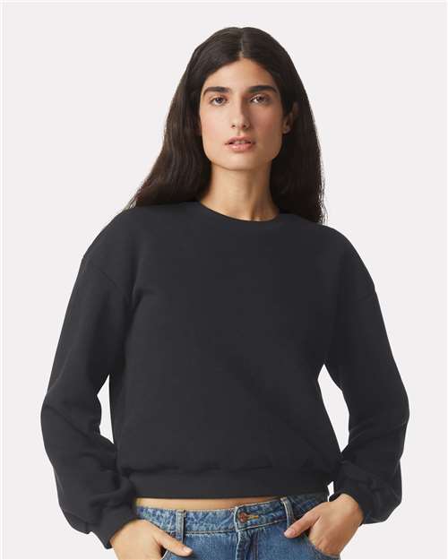 American Apparel Women's ReFlex Fleece Crewneck Sweatshirt - American Apparel RF494 Black S