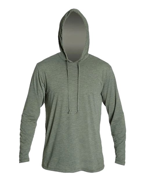 ANETIK Men's Low Pro Tech Hooded Long Sleeve T-Shirt - ANETIK MVLPRH8 Dark Olive Heathered XS Men's Performance Hooded Long Sleeve