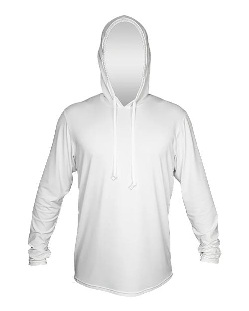 ANETIK Men's Low Pro Tech Hooded Long Sleeve T-Shirt - ANETIK MVLPRH8 White Heathered XS Men's Performance Hooded Long Sleeve
