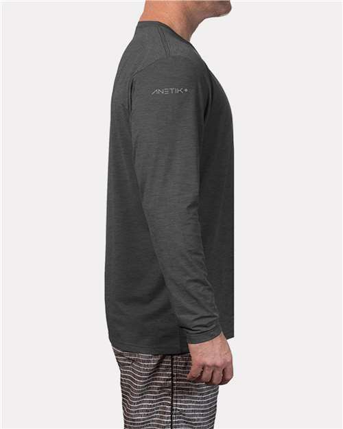 ANETIK Men's Low Pro Tech Long Sleeve T-Shirt - ANETIK MVLPRL8 Charcoal Heathered S Training Aids