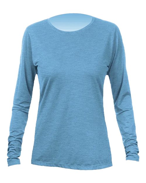 ANETIK Women's Breeze Tech Long Sleeve T-Shirt - ANETIK WSBRZL0 Bahama Heathered XS Women's Performance Long Sleeve