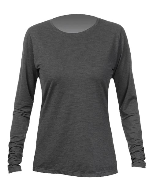ANETIK Women's Breeze Tech Long Sleeve T-Shirt - ANETIK WSBRZL0 Charcoal Heathered XS Women's Performance Long Sleeve
