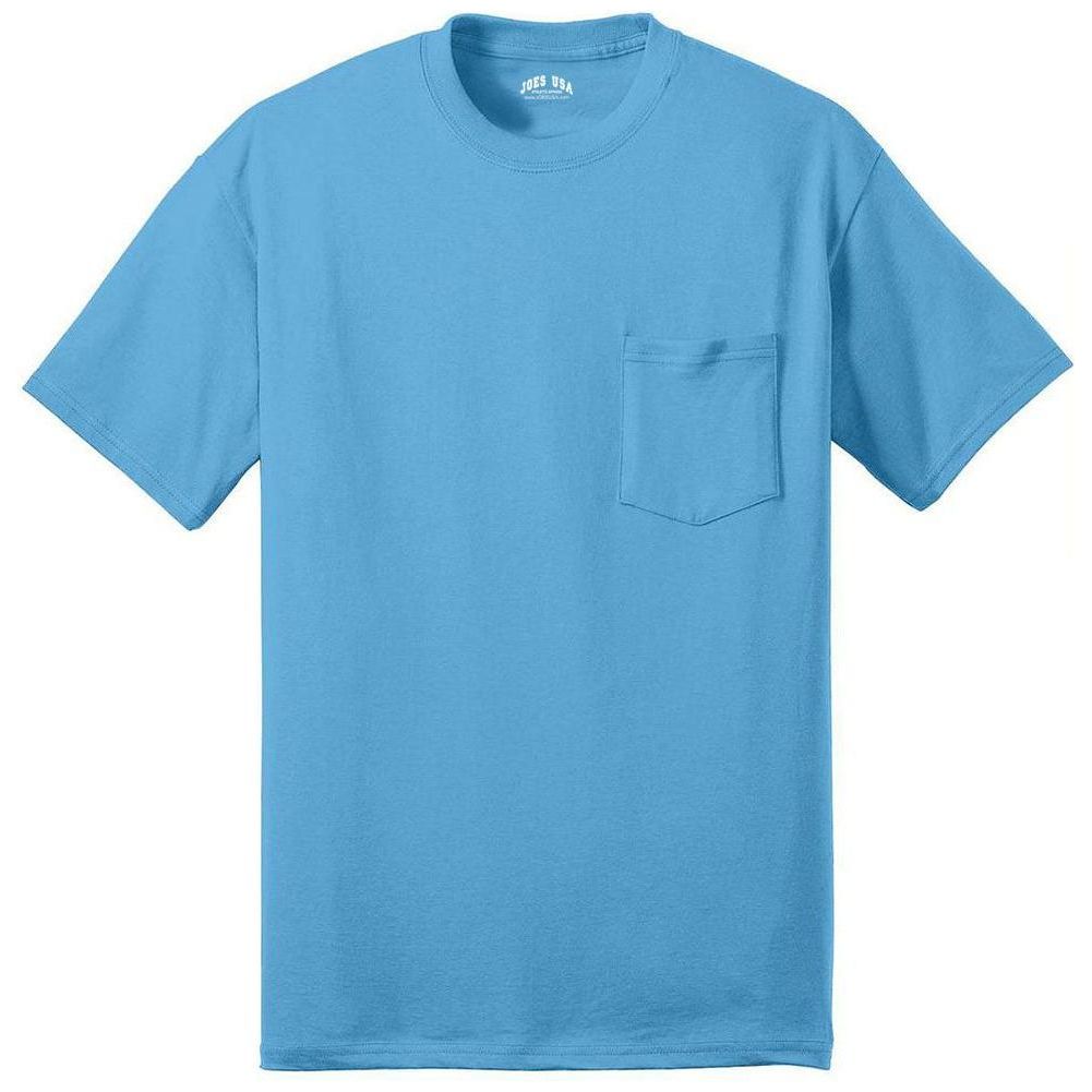 Joe's USA Pocket Tee Shirt- 50/50 Poly Cotton in Sizes S-6XL Joe's USA