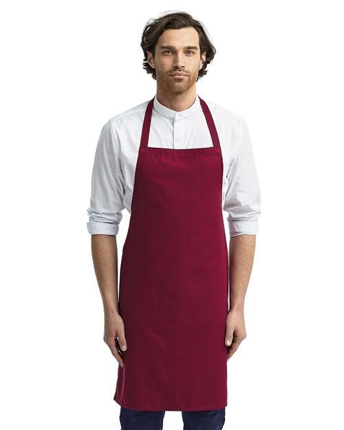Artisan Collection by Reprime Organic Cotton Bib Apron - Artisan Collection by Reprime RP102 Burgundy One Size Aprons