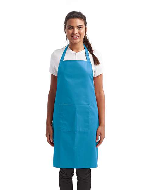 Artisan Collection by Reprime Recycled Pocket Bib Apron - Artisan Collection by Reprime RP154 Turquoise One Size Aprons