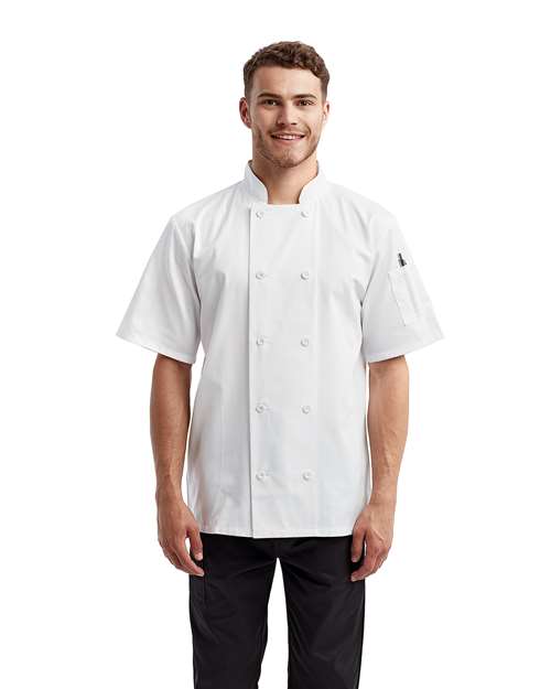 Artisan Collection by Reprime Unisex Short Sleeve Recycled Chef Coat - Artisan Collection by Reprime RP656 White XS