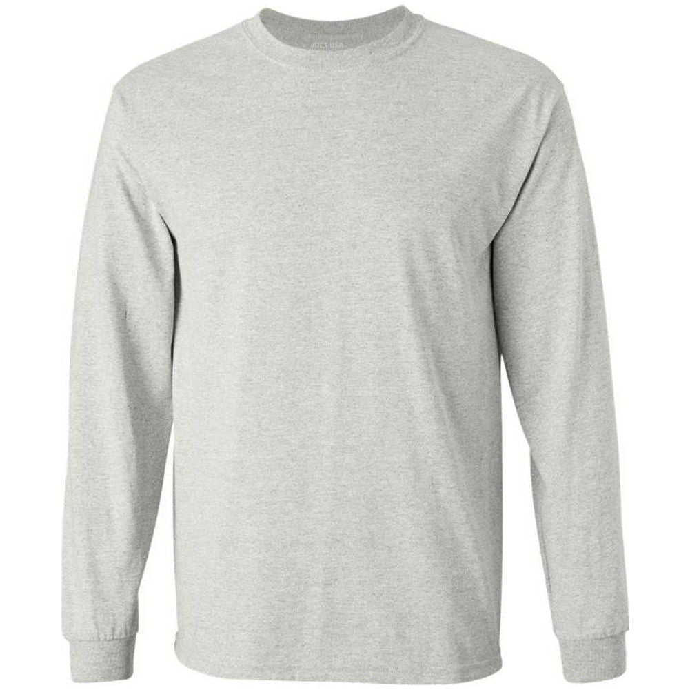 Joe's USA Men's Long Sleeve Heavyweight Cotton T-Shirts in Regular, Big & Tall - Ash T-Shirts Joe's USA Ash Small