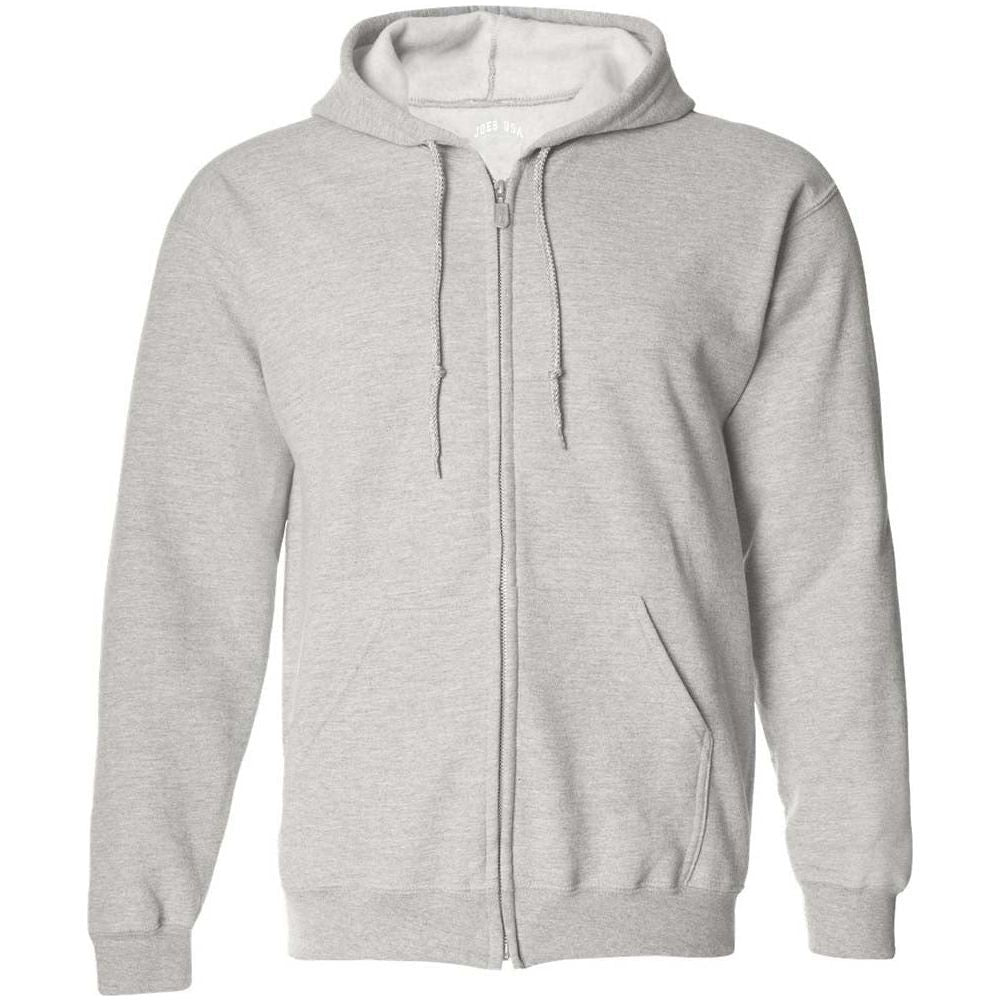 Joe's USA Men's Full Zipper Hoodies - Hooded Sweatshirts in 28 Colors. Sizes S-5XL-Ash Sweatshirts/Fleece Joe's USA Ash S
