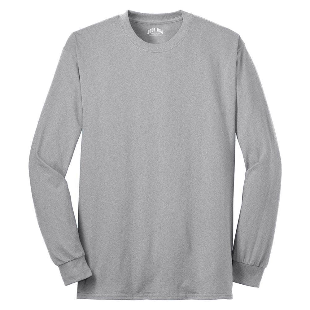 Joe's USA Men's Long Sleeve 50/50 Cotton/Poly T-Shirt-Ash Joe's USA Ash S