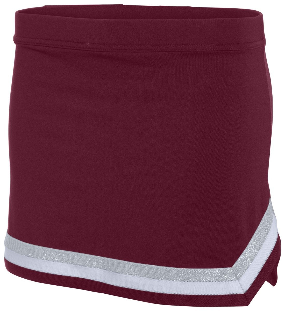 ASI Girls Pike Skirt - ASI 9146 MAROON/WHITE/METALLIC SILVER S