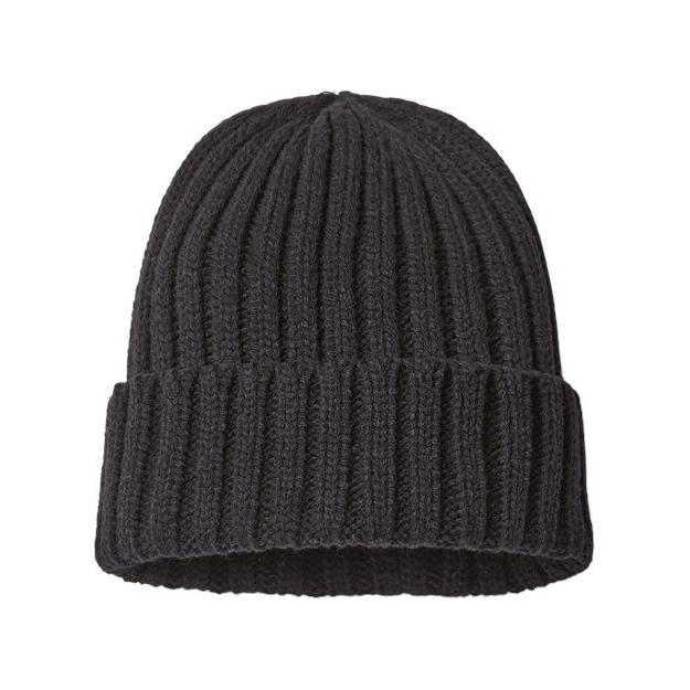 Atlantis Headwear Sustainable Cable Knit Cuffed Beanie - Atlantis Headwear SHORE Black One Size Beanies