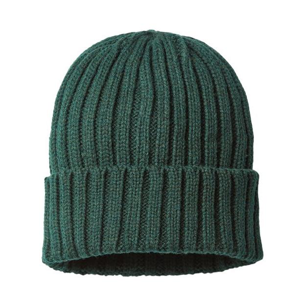 Atlantis Headwear Sustainable Cable Knit Cuffed Beanie - Atlantis Headwear SHORE Bottle Green One Size Beanies