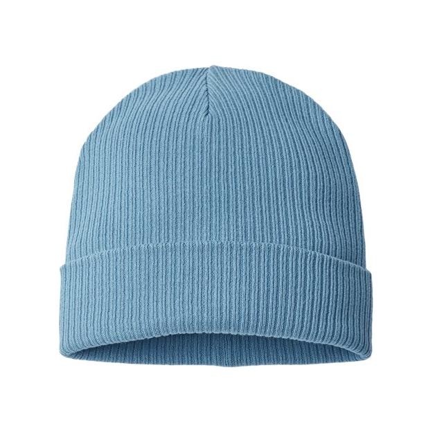 Atlantis Headwear Sustainable Cuffed Beanie - Atlantis Headwear NELSON Light Avio Blue One Size Beanies