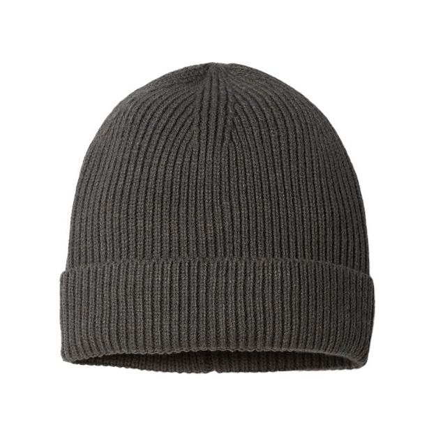 Atlantis Headwear Sustainable Fine Rib Cuffed Beanie - Atlantis Headwear ANDY Dark Grey One Size Beanies