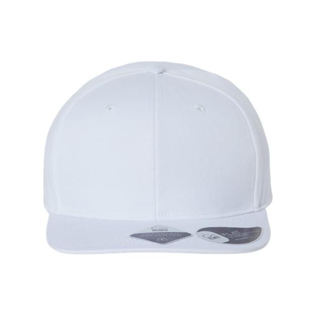 Atlantis Headwear Sustainable Flat Bill Cap - Atlantis Headwear JAMES White Adjustable Hats