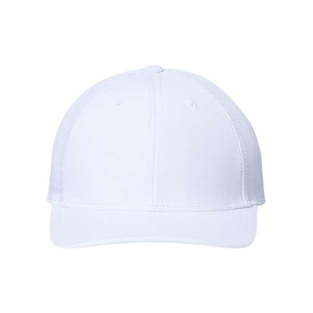 Atlantis Headwear Sustainable Recy Three Trucker Cap - Atlantis Headwear RETH White/ White Adjustable Hats