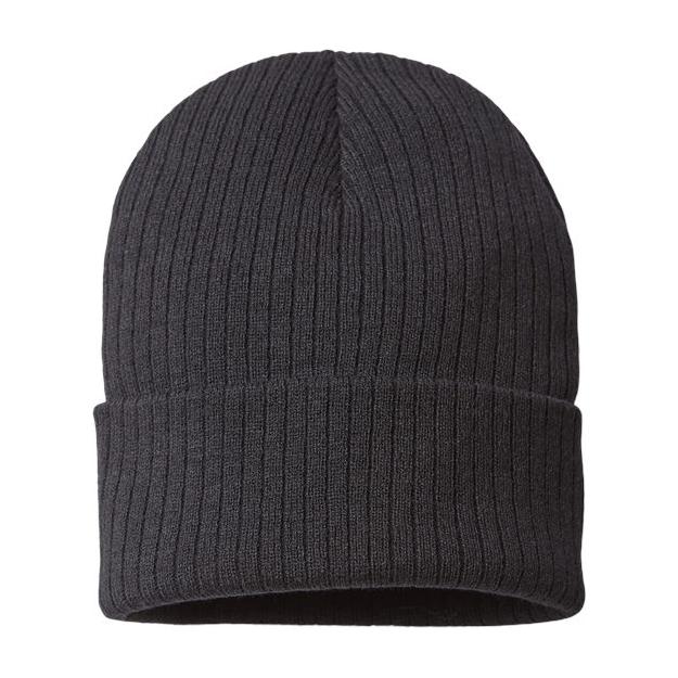 Atlantis Headwear Sustainable Rib Cuffed Beanie - Atlantis Headwear RIO Black One Size Beanies