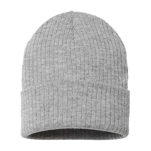 Atlantis Headwear Sustainable Rib Cuffed Beanie - Atlantis Headwear RIO Light Grey One Size Beanies