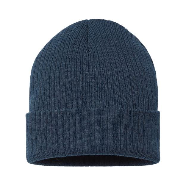 Atlantis Headwear Sustainable Rib Cuffed Beanie - Atlantis Headwear RIO Navy One Size Beanies