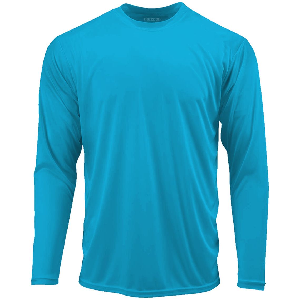 Mens Long Sleeve Moisture Wicking Athletic Shirts in Mens Sizes XS-4XL - Atomic Blue Activewear DRI-EQUIP Atomic Blue X-Small