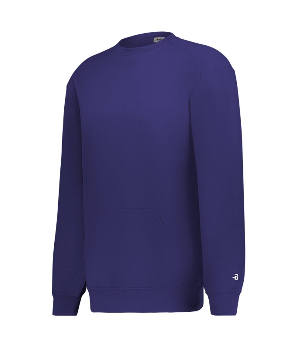 Augusta Sportswear Athletic Fleece Pocket Crew 125200 PURPLE (BA) S