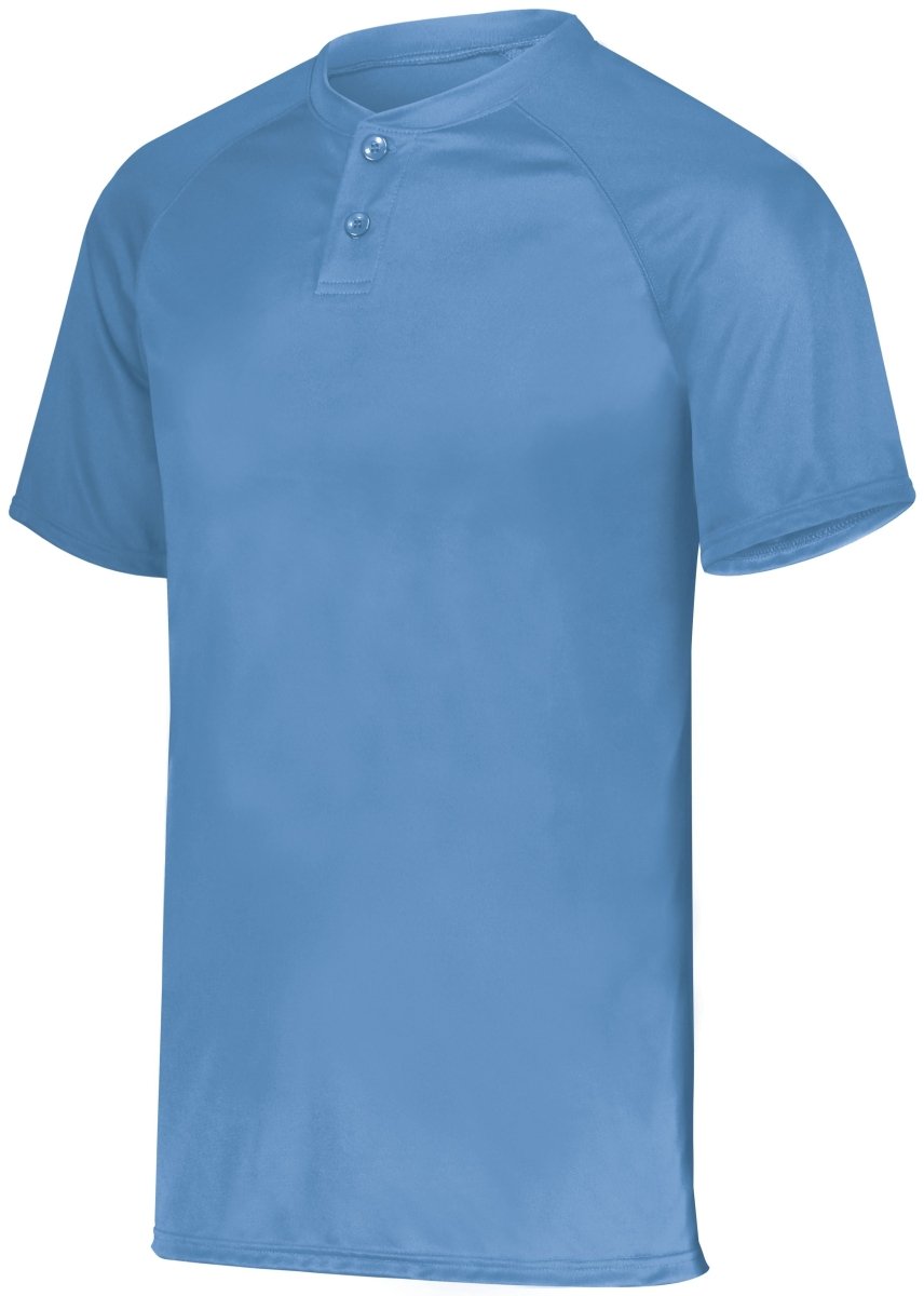 Augusta Sportswear Attain Wicking Two - Button Baseball Jersey 1565 COLUMBIA BLUE S