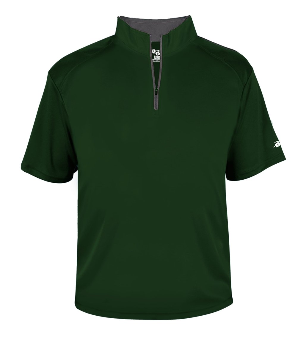 Augusta Sportswear B - CORE 1/4 ZIP SHORT SLEEVE PULLOVER 419900 FOREST/GRAPHITE (BA) S
