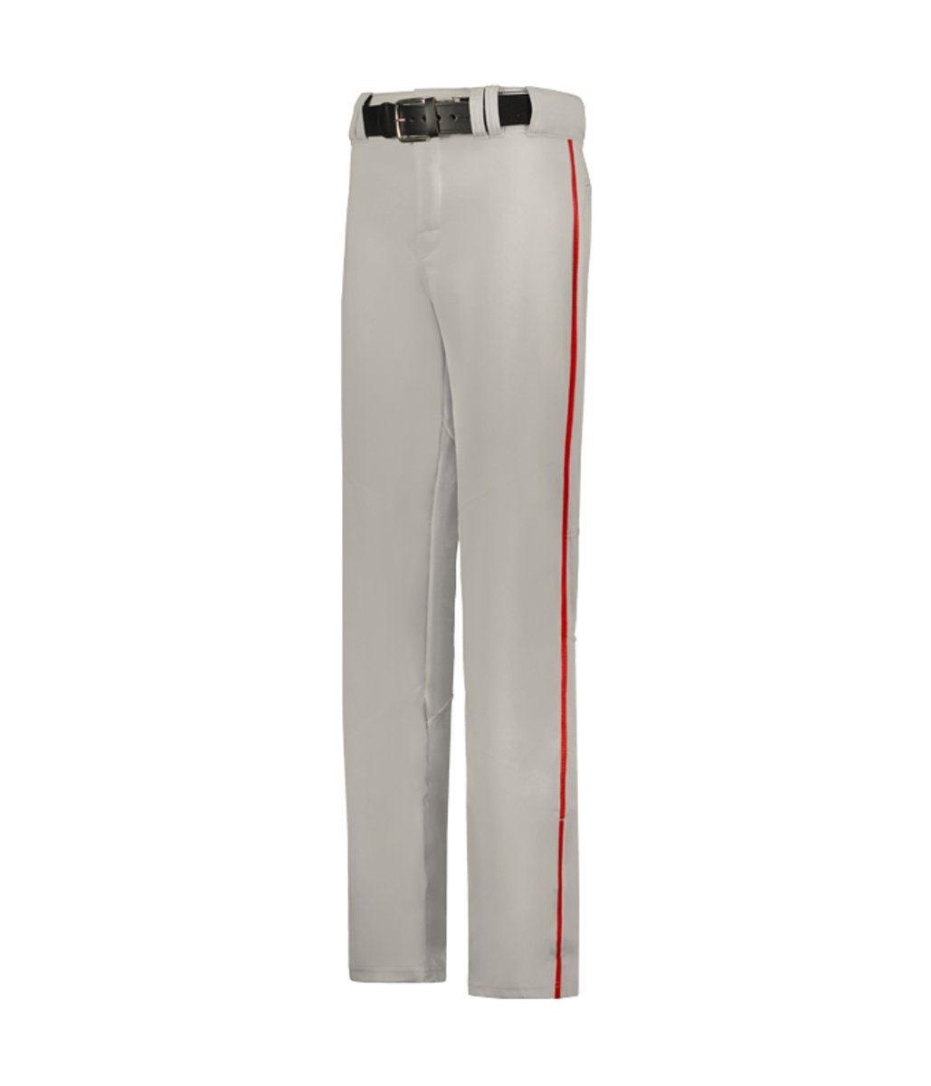 Augusta Sportswear CRUSH OPEN BOTTOM BASEBALL PANT WITH BRAID 655WLB GREY/RED (BA) S