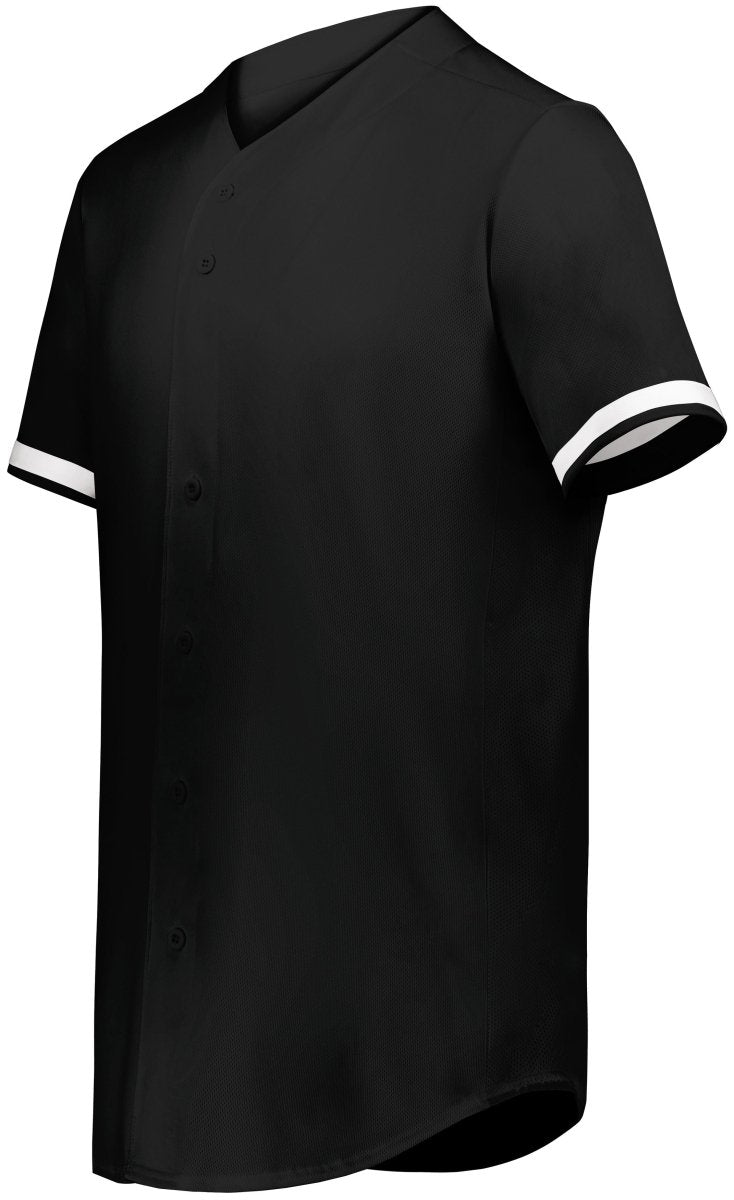 Augusta Sportswear Cutter+ Full Button Baseball Jersey 6909 BLACK/WHITE S