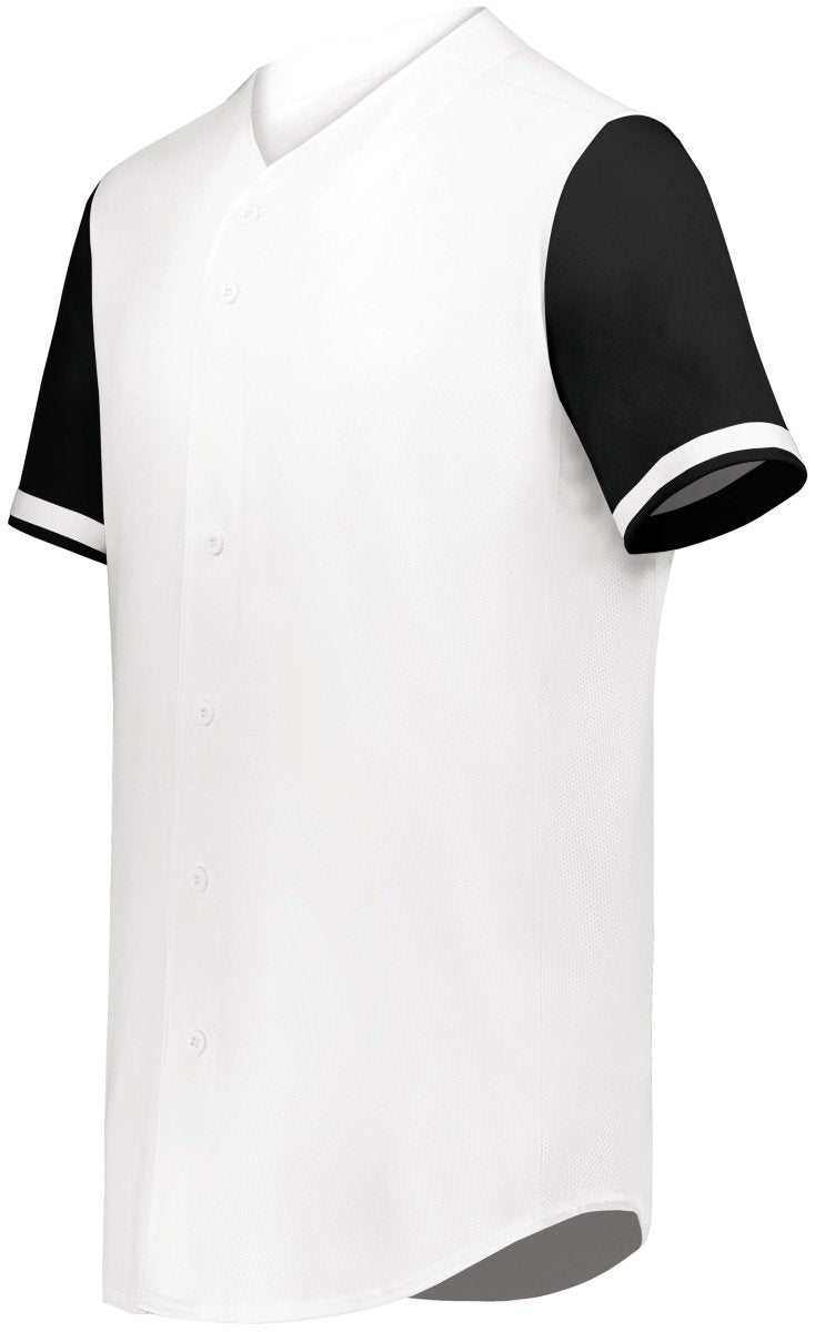 Augusta Sportswear Cutter+ Full Button Baseball Jersey 6909 WHITE/BLACK S