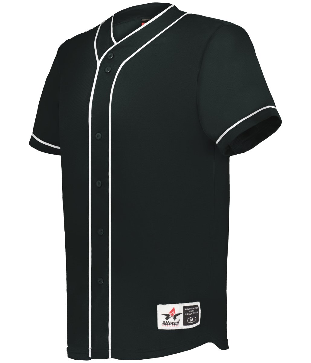 Augusta Sportswear DIAMOND FULL - BUTTON BASEBALL JERSEY 52MBBJ BLACK/WHITE (BA) S