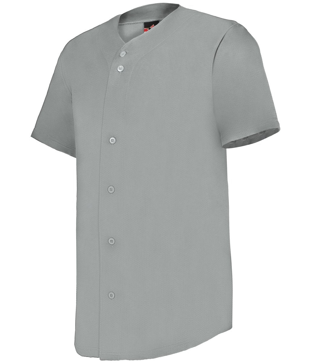Augusta Sportswear FULL - BUTTON LIGHTWEIGHT BASEBALL JERSEY 52MBFJ GREY (BA) S