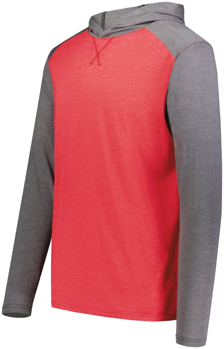 Augusta Sportswear Gameday Vintage Hoodie 6884 SCARLET HEATHER/CARBON HEATHER S