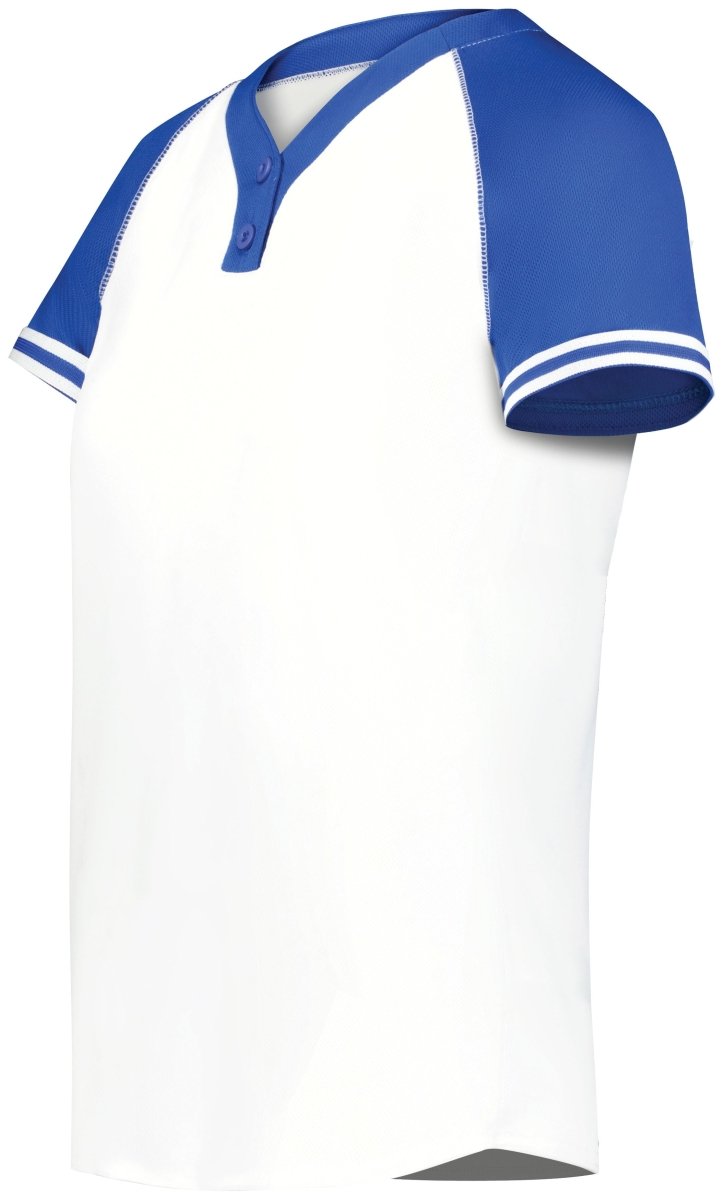 Augusta Sportswear Girls Cutter+ Henley Jersey 6918 WHITE/ROYAL S