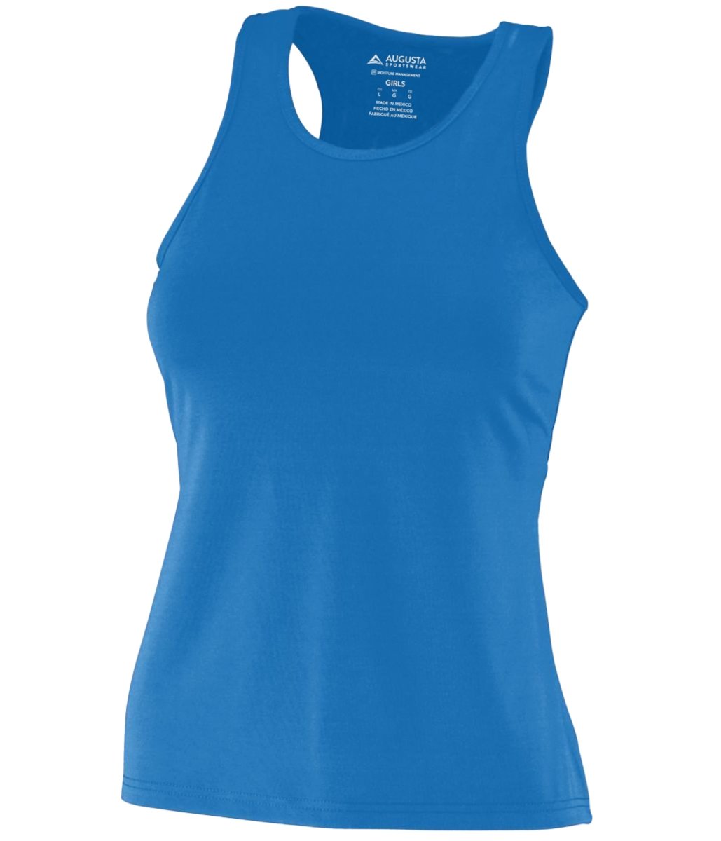 Augusta Sportswear Girls Poly/Spandex Solid Racerback Tank 1203 ROYAL S