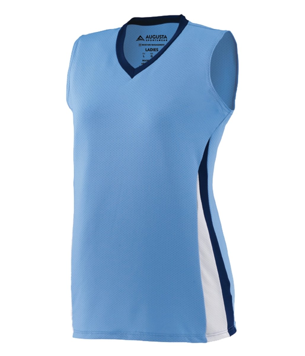 Augusta Sportswear Girls Tornado Jersey 1356 COLUMBIA BLUE/NAVY/WHITE S