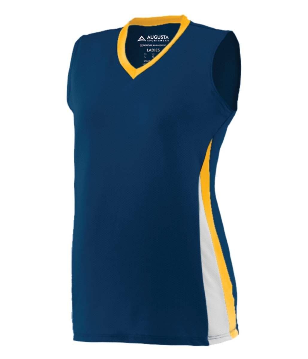 Augusta Sportswear Girls Tornado Jersey 1356 NAVY/GOLD/WHITE S