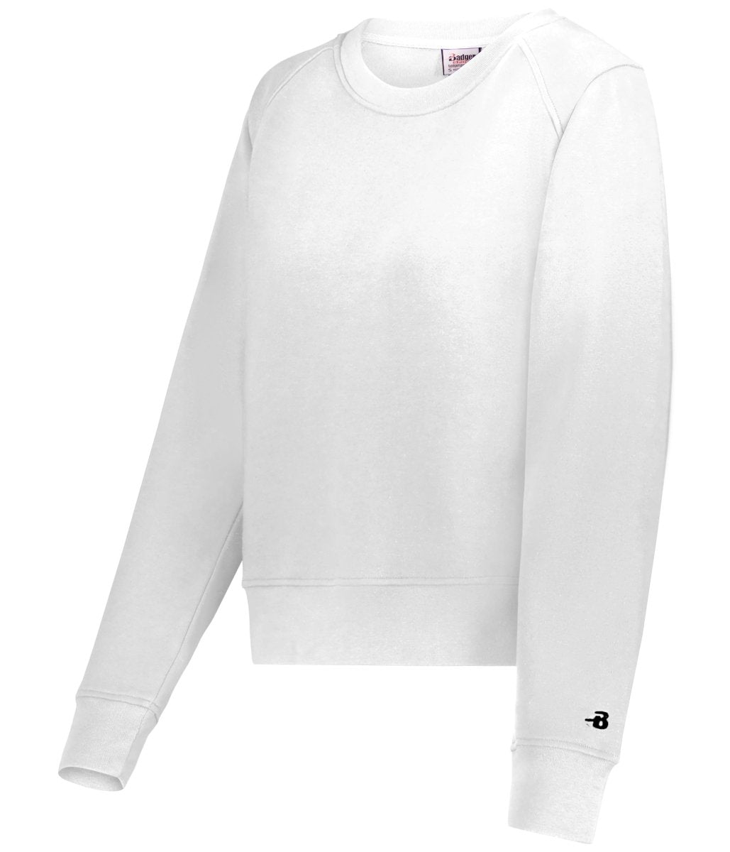 Augusta Sportswear LADIES ATHLETIC FLEECE CROP CREW 126300 WHITE S