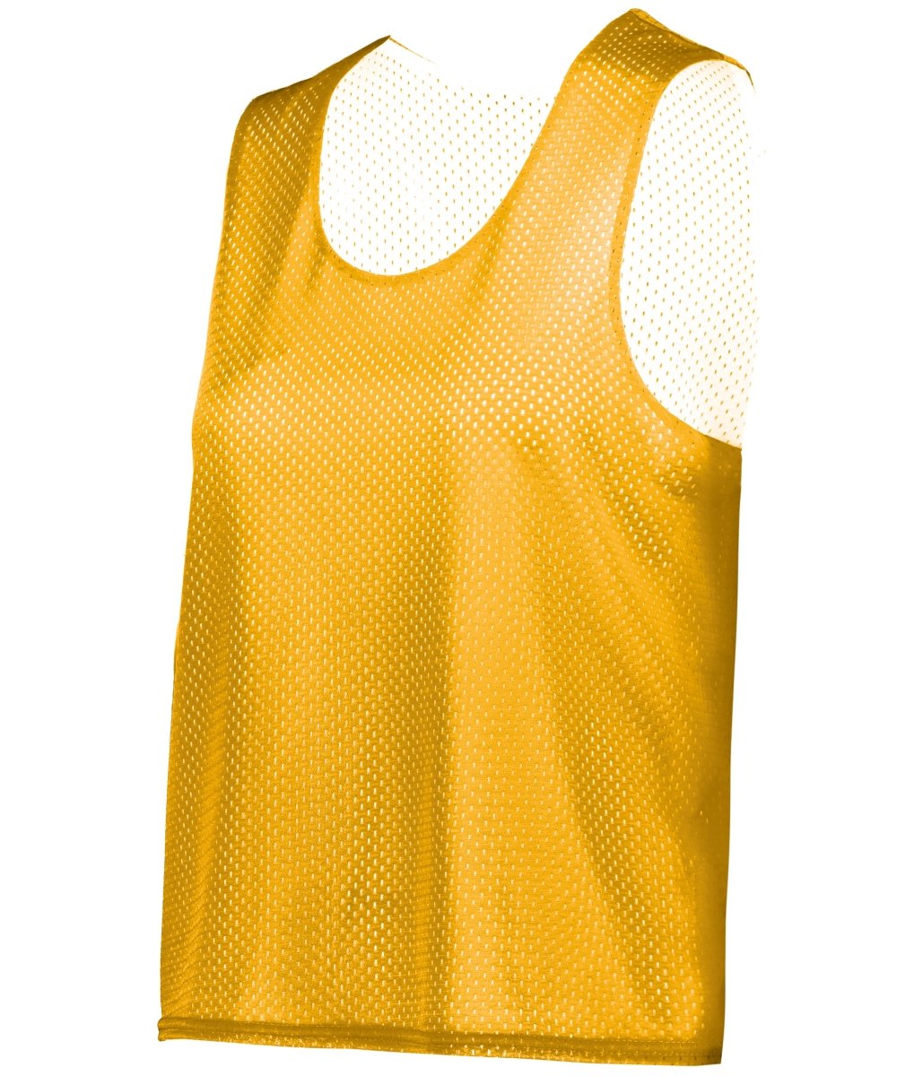 Augusta Sportswear LADIES C2 REVERSIBLE MESH LACROSSE PINNIE 566000 GOLD/WHITE (BA) XS