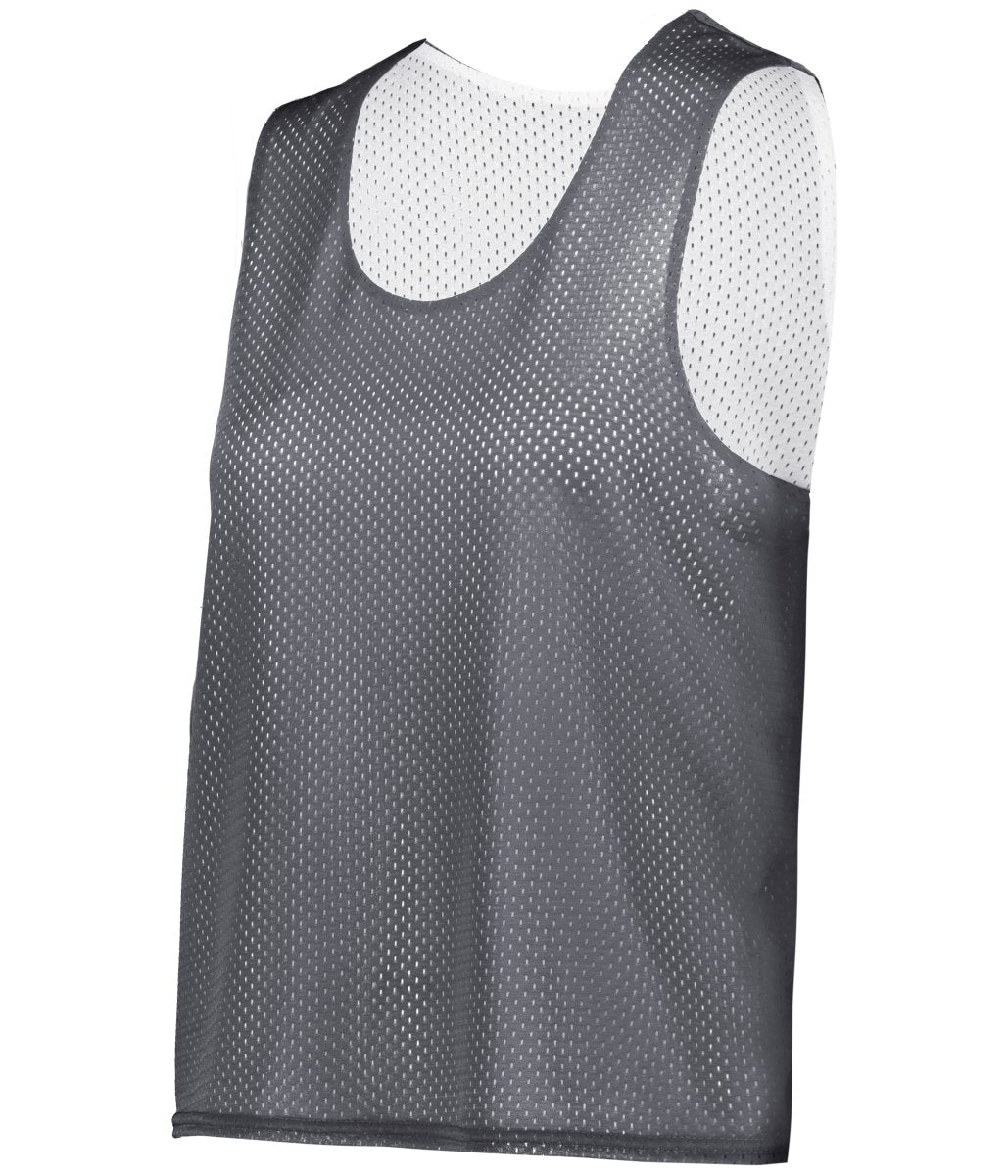 Augusta Sportswear LADIES C2 REVERSIBLE MESH LACROSSE PINNIE 566000 GRAPHITE/WHITE (BA) XS