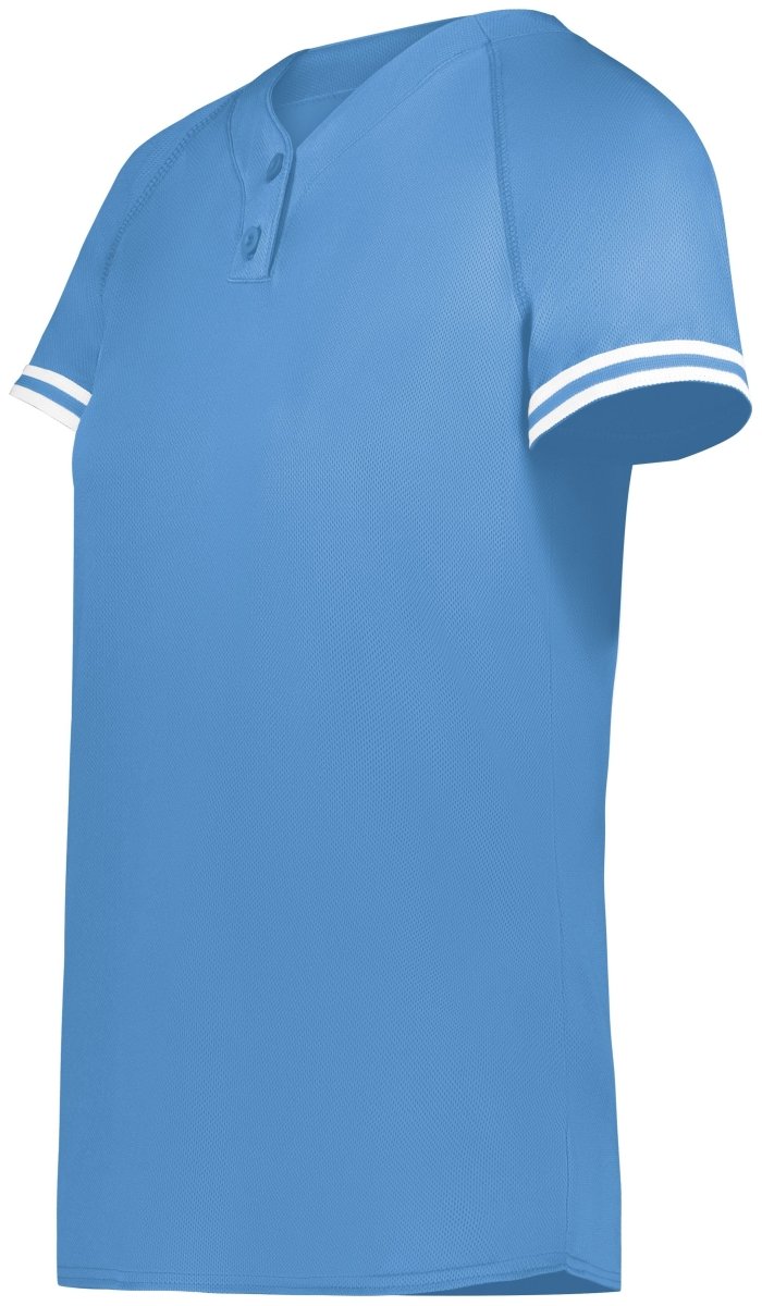 Augusta Sportswear Ladies Cutter+ Henley Jersey 6917 COLUMBIA BLUE/WHITE S