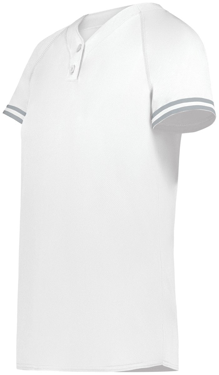 Augusta Sportswear Ladies Cutter+ Henley Jersey 6917 WHITE/SILVER S