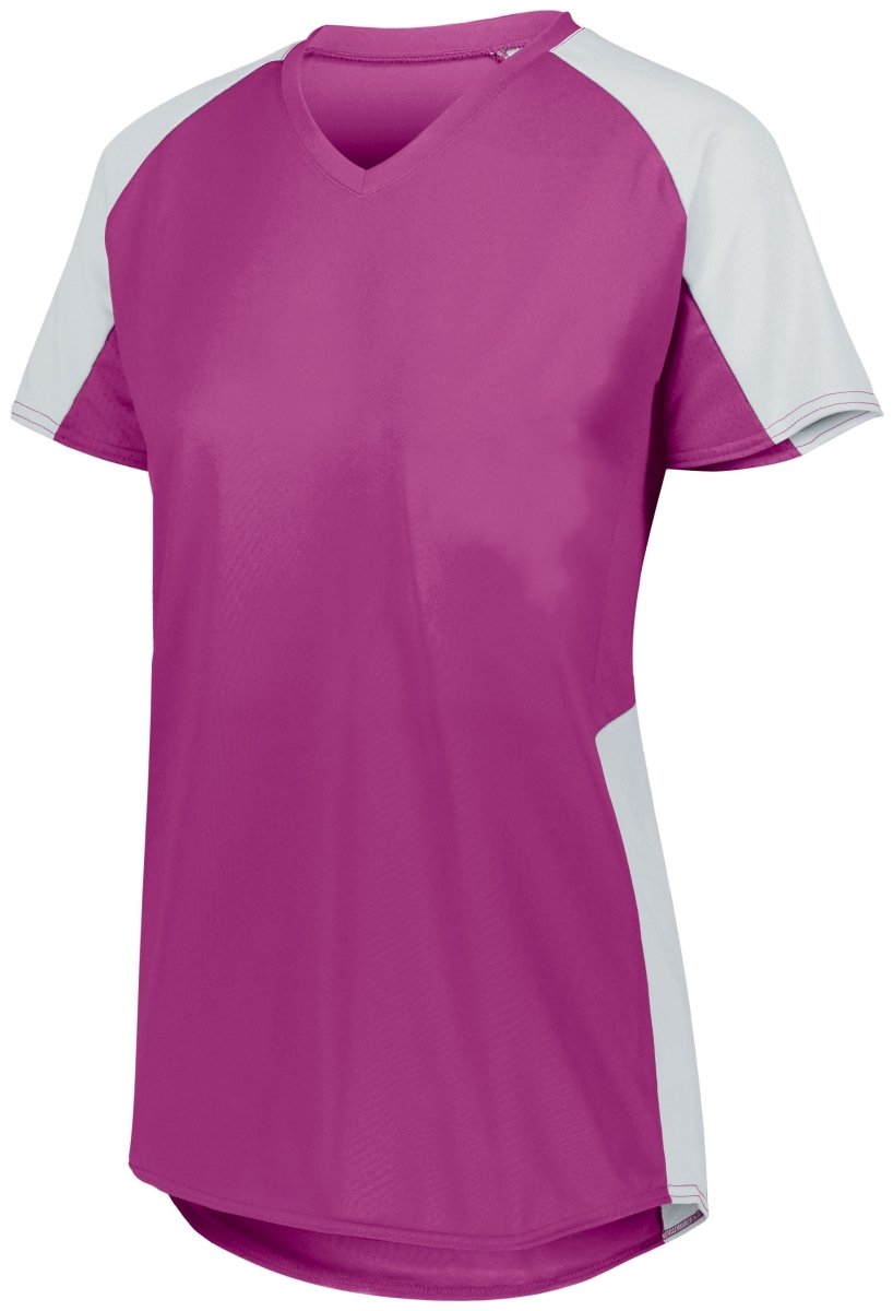 Augusta Sportswear Ladies Cutter Jersey 1522 POWER PINK/WHITE S