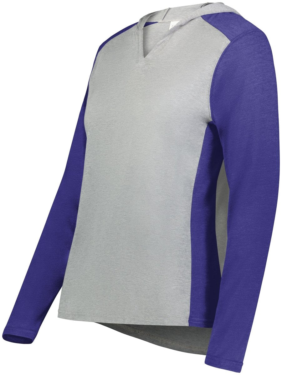 Augusta Sportswear Ladies Gameday Vintage Hoodie 6902 GREY HEATHER/PURPLE HEATHER S