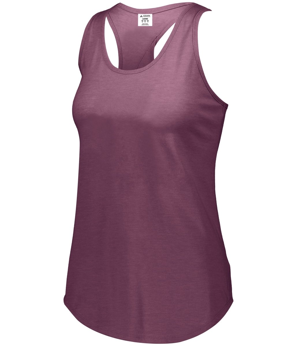Augusta Sportswear Ladies Lux Tri - Blend Tank 3078 MAROON HEATHER S
