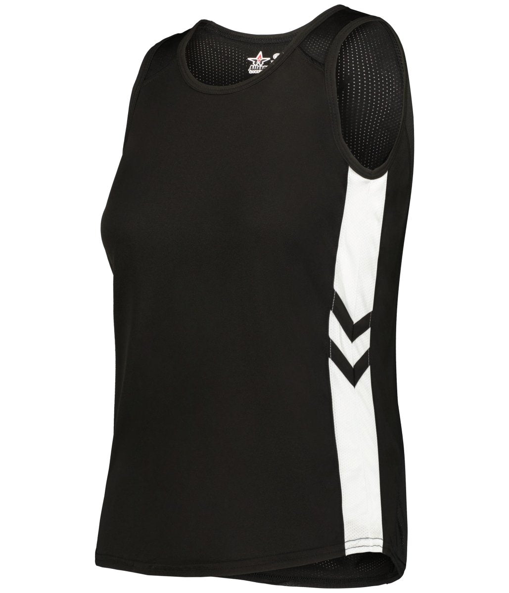 Augusta Sportswear LADIES MEDAL TRACK JERSEY - Augusta Sportswear R4LFJW BLACK/WHITE (BA) S